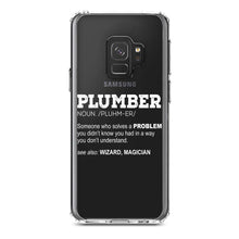 DistinctInk® Clear Shockproof Hybrid Case for Apple iPhone / Samsung Galaxy / Google Pixel - Plumber Definition - Solves A Problem