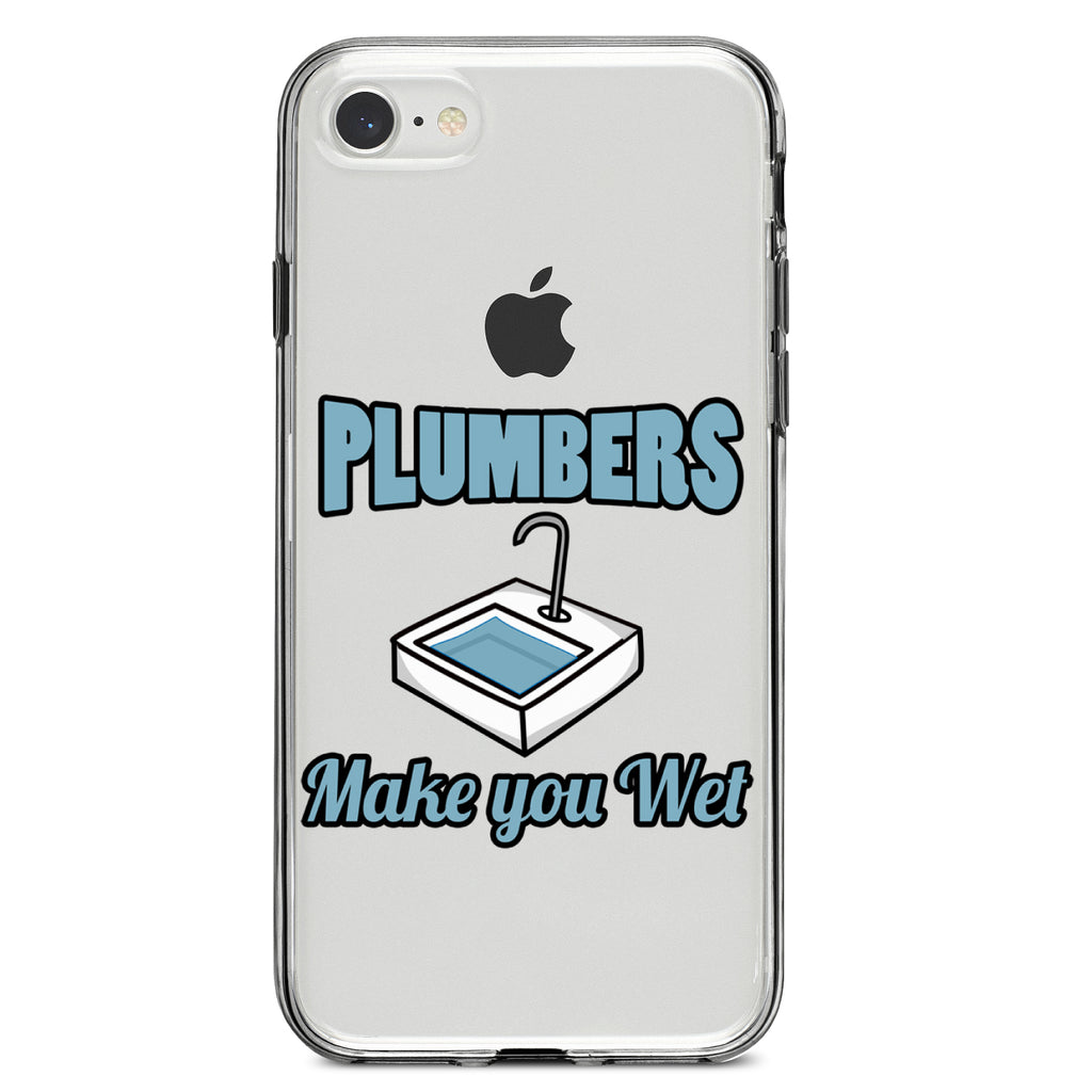 Plumbers Make You Wet Clear Shockproof iPhone Case, view 5