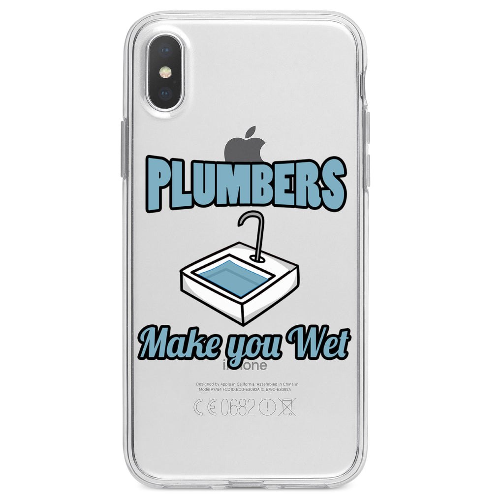 Plumbers Make You Wet Clear Shockproof iPhone Case, view 2