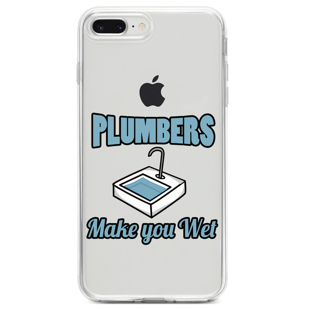 Plumbers Make You Wet Clear Shockproof iPhone Case, view 6