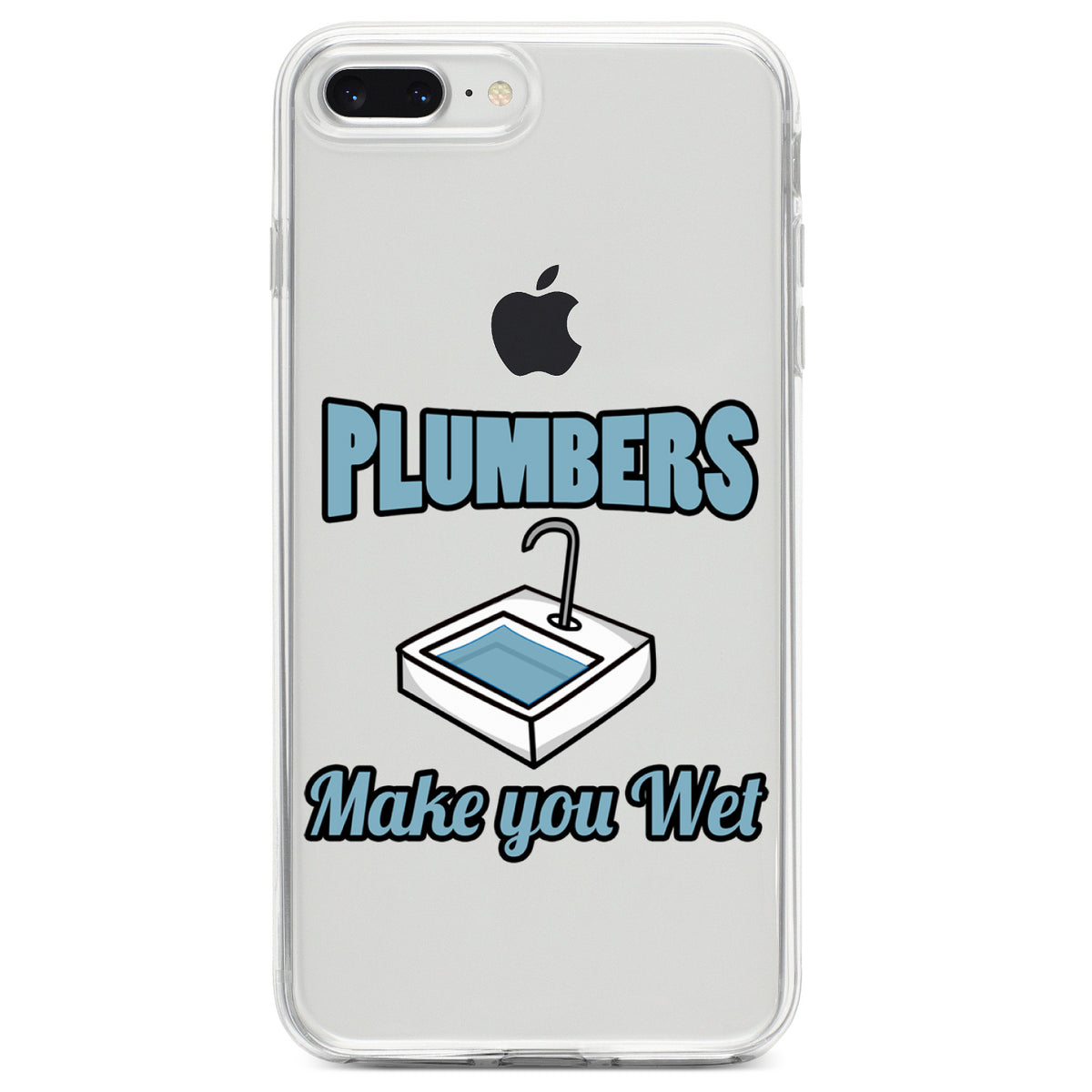 Plumbers Make You Wet Clear Shockproof iPhone Case, view 6