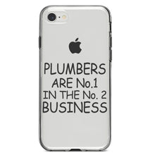 DistinctInk® Clear Shockproof Hybrid Case for Apple iPhone / Samsung Galaxy / Google Pixel - Plumbers #1 in the #2 Business