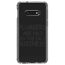 DistinctInk® Clear Shockproof Hybrid Case for Apple iPhone / Samsung Galaxy / Google Pixel - Plumbers #1 in the #2 Business