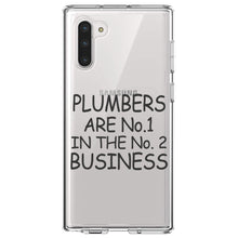 DistinctInk® Clear Shockproof Hybrid Case for Apple iPhone / Samsung Galaxy / Google Pixel - Plumbers #1 in the #2 Business