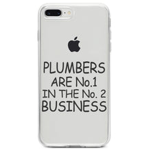 DistinctInk® Clear Shockproof Hybrid Case for Apple iPhone / Samsung Galaxy / Google Pixel - Plumbers #1 in the #2 Business