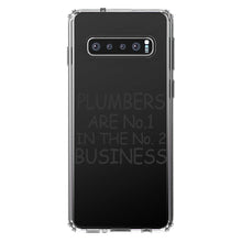 DistinctInk® Clear Shockproof Hybrid Case for Apple iPhone / Samsung Galaxy / Google Pixel - Plumbers #1 in the #2 Business