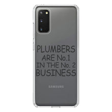 DistinctInk® Clear Shockproof Hybrid Case for Apple iPhone / Samsung Galaxy / Google Pixel - Plumbers #1 in the #2 Business