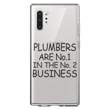 DistinctInk® Clear Shockproof Hybrid Case for Apple iPhone / Samsung Galaxy / Google Pixel - Plumbers #1 in the #2 Business