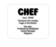 DistinctInk Custom Foam Rubber Mouse Pad - 1/4" Thick - Chef Definition - Magic in the Kitchen