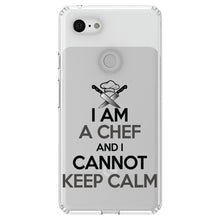 DistinctInk® Clear Shockproof Hybrid Case for Apple iPhone / Samsung Galaxy / Google Pixel - I Am the Chef Cannot Keep Calm