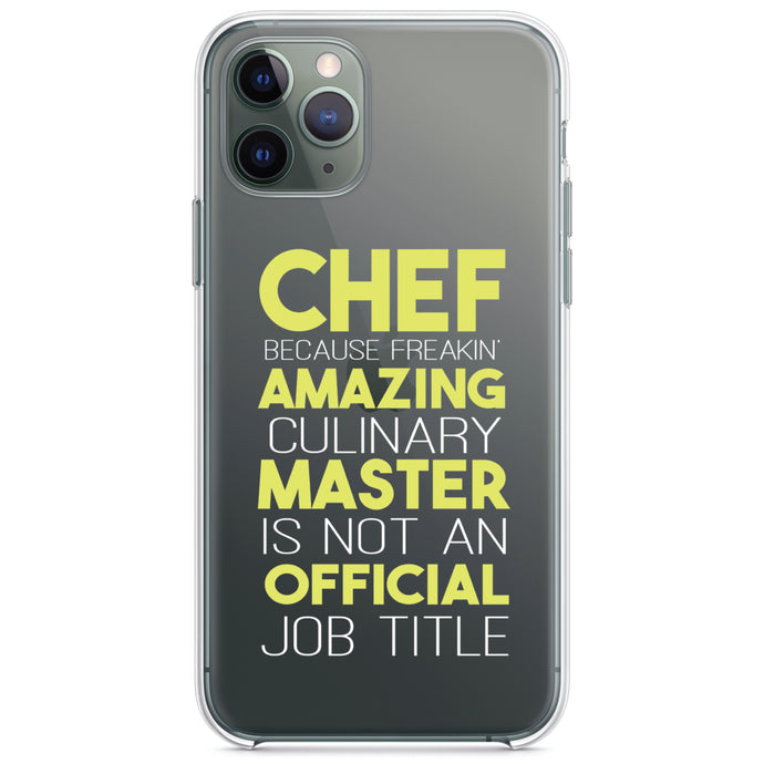 DistinctInk® Clear Shockproof Hybrid Case for Apple iPhone / Samsung Galaxy / Google Pixel - Chef Amazing Culinary Master
