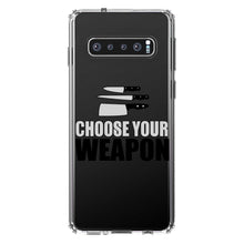 DistinctInk® Clear Shockproof Hybrid Case for Apple iPhone / Samsung Galaxy / Google Pixel - Choose Your Weapon - Chef Knives