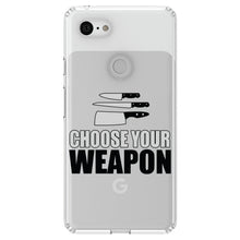 DistinctInk® Clear Shockproof Hybrid Case for Apple iPhone / Samsung Galaxy / Google Pixel - Choose Your Weapon - Chef Knives