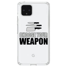 DistinctInk® Clear Shockproof Hybrid Case for Apple iPhone / Samsung Galaxy / Google Pixel - Choose Your Weapon - Chef Knives