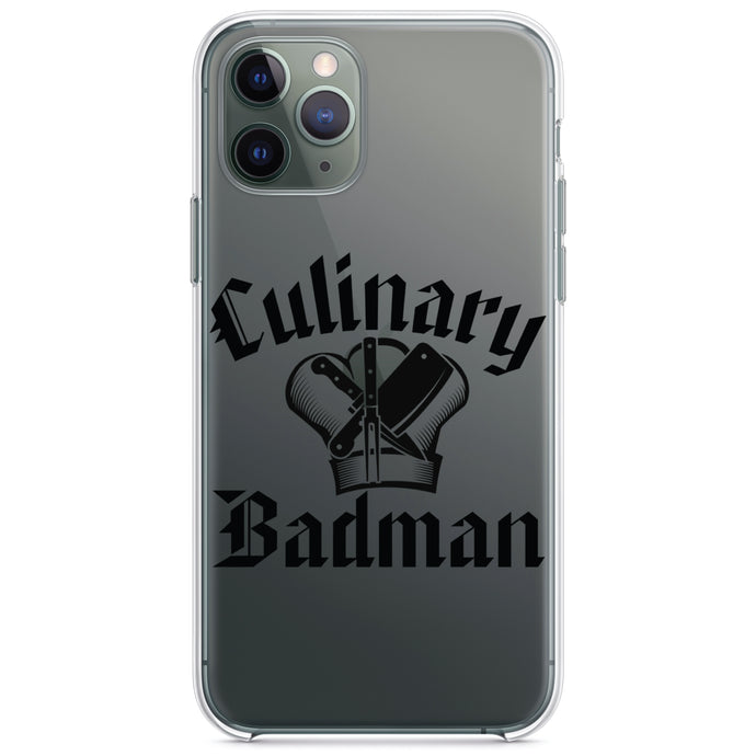 DistinctInk® Clear Shockproof Hybrid Case for Apple iPhone / Samsung Galaxy / Google Pixel - Culinary Badman