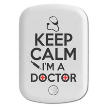 DistinctInk Magnetic Battery Pack, Wireless Portable Charger with USB-C Cable, Compatible with MagSafe iPhone 14 / 13 / 12 Series - Keep Calm I'm A Doctor