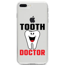 DistinctInk® Clear Shockproof Hybrid Case for Apple iPhone / Samsung Galaxy / Google Pixel - Tooth Doctor Dentist