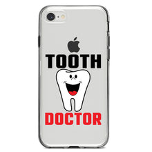 DistinctInk® Clear Shockproof Hybrid Case for Apple iPhone / Samsung Galaxy / Google Pixel - Tooth Doctor Dentist