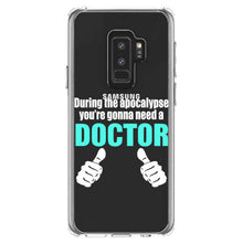 DistinctInk® Clear Shockproof Hybrid Case for Apple iPhone / Samsung Galaxy / Google Pixel - During the Apocalypse Gonna Need a Doctor