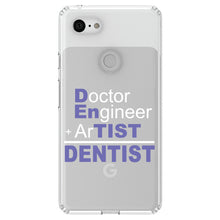 DistinctInk® Clear Shockproof Hybrid Case for Apple iPhone / Samsung Galaxy / Google Pixel - Doctor Engineer + Artist = Dentist