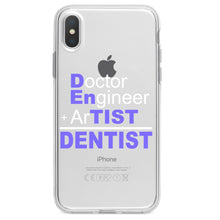 DistinctInk® Clear Shockproof Hybrid Case for Apple iPhone / Samsung Galaxy / Google Pixel - Doctor Engineer + Artist = Dentist