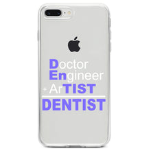 DistinctInk® Clear Shockproof Hybrid Case for Apple iPhone / Samsung Galaxy / Google Pixel - Doctor Engineer + Artist = Dentist