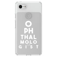 DistinctInk® Clear Shockproof Hybrid Case for Apple iPhone / Samsung Galaxy / Google Pixel - Ophthalmologist Eye Chart