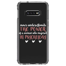 DistinctInk® Clear Shockproof Hybrid Case for Apple iPhone / Samsung Galaxy / Google Pixel - Never Underestimate Woman in Psychology