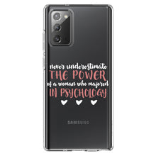 DistinctInk® Clear Shockproof Hybrid Case for Apple iPhone / Samsung Galaxy / Google Pixel - Never Underestimate Woman in Psychology