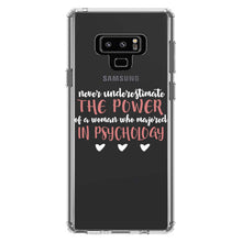 DistinctInk® Clear Shockproof Hybrid Case for Apple iPhone / Samsung Galaxy / Google Pixel - Never Underestimate Woman in Psychology