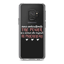 DistinctInk® Clear Shockproof Hybrid Case for Apple iPhone / Samsung Galaxy / Google Pixel - Never Underestimate Woman in Psychology