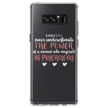 DistinctInk® Clear Shockproof Hybrid Case for Apple iPhone / Samsung Galaxy / Google Pixel - Never Underestimate Woman in Psychology