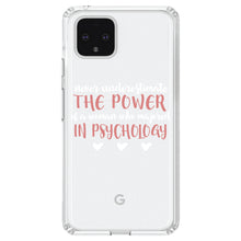 DistinctInk® Clear Shockproof Hybrid Case for Apple iPhone / Samsung Galaxy / Google Pixel - Never Underestimate Woman in Psychology