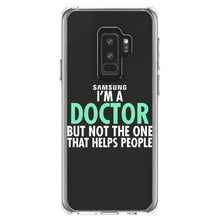 DistinctInk® Clear Shockproof Hybrid Case for Apple iPhone / Samsung Galaxy / Google Pixel - I'm a Doctor But Not The One That Helps People