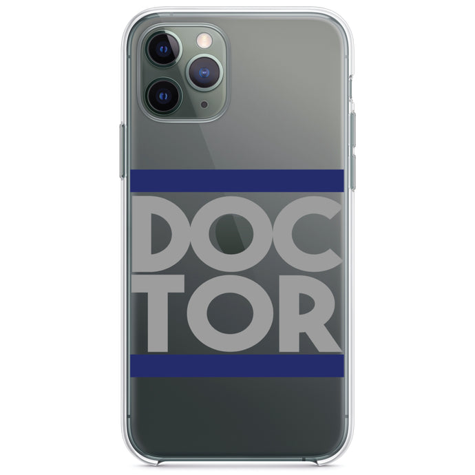 DistinctInk® Clear Shockproof Hybrid Case for Apple iPhone / Samsung Galaxy / Google Pixel - DOCTOR Word Art