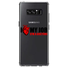 DistinctInk® Clear Shockproof Hybrid Case for Apple iPhone / Samsung Galaxy / Google Pixel - I Heart My Job - I'm A Doctor