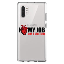 DistinctInk® Clear Shockproof Hybrid Case for Apple iPhone / Samsung Galaxy / Google Pixel - I Heart My Job - I'm A Doctor