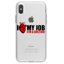 DistinctInk® Clear Shockproof Hybrid Case for Apple iPhone / Samsung Galaxy / Google Pixel - I Heart My Job - I'm A Doctor