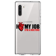 DistinctInk® Clear Shockproof Hybrid Case for Apple iPhone / Samsung Galaxy / Google Pixel - I Heart My Job - I'm A Doctor