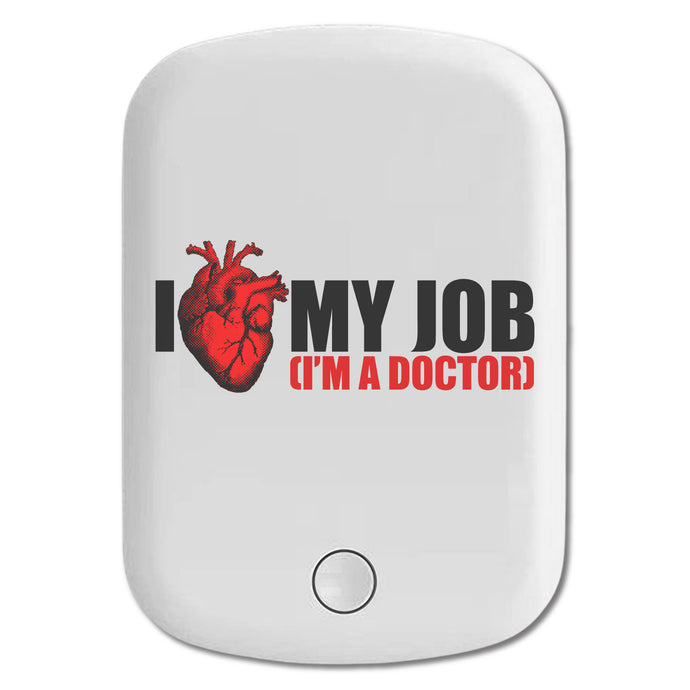 DistinctInk Magnetic Battery Pack, Wireless Portable Charger with USB-C Cable, Compatible with MagSafe iPhone 14 / 13 / 12 Series - I Heart My Job - I'm A Doctor