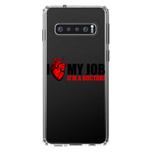 DistinctInk® Clear Shockproof Hybrid Case for Apple iPhone / Samsung Galaxy / Google Pixel - I Heart My Job - I'm A Doctor