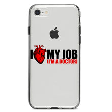 DistinctInk® Clear Shockproof Hybrid Case for Apple iPhone / Samsung Galaxy / Google Pixel - I Heart My Job - I'm A Doctor