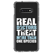 DistinctInk® Clear Shockproof Hybrid Case for Apple iPhone / Samsung Galaxy / Google Pixel - Real Doctors Treat More Than One Species