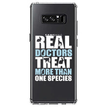 DistinctInk® Clear Shockproof Hybrid Case for Apple iPhone / Samsung Galaxy / Google Pixel - Real Doctors Treat More Than One Species