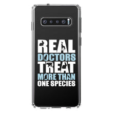 DistinctInk® Clear Shockproof Hybrid Case for Apple iPhone / Samsung Galaxy / Google Pixel - Real Doctors Treat More Than One Species