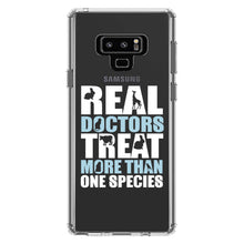 DistinctInk® Clear Shockproof Hybrid Case for Apple iPhone / Samsung Galaxy / Google Pixel - Real Doctors Treat More Than One Species