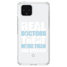 DistinctInk® Clear Shockproof Hybrid Case for Apple iPhone / Samsung Galaxy / Google Pixel - Real Doctors Treat More Than One Species