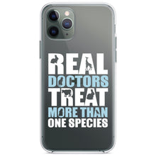 DistinctInk® Clear Shockproof Hybrid Case for Apple iPhone / Samsung Galaxy / Google Pixel - Real Doctors Treat More Than One Species