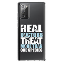 DistinctInk® Clear Shockproof Hybrid Case for Apple iPhone / Samsung Galaxy / Google Pixel - Real Doctors Treat More Than One Species