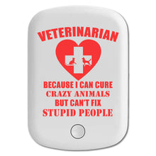 DistinctInk Magnetic Battery Pack, Wireless Portable Charger with USB-C Cable, Compatible with MagSafe iPhone 14 / 13 / 12 Series - Vets Cure Crazy Animals But Can't Fix Stupid